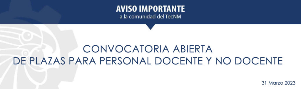 Convocatoria Abierta de plazas para personal Docente y no Docente Abril 2023