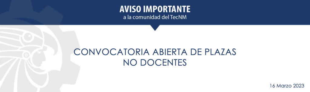 CONVOCATORIA ABIERTA DE PLAZAS NO DOCENTES